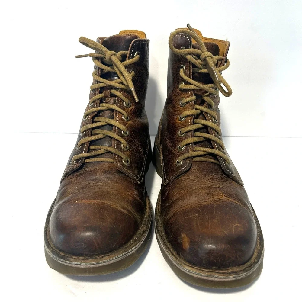 Dr. Martens Jasper Boots Men 10 Brown Distressed Leather Lace Up Gorpcore Grunge